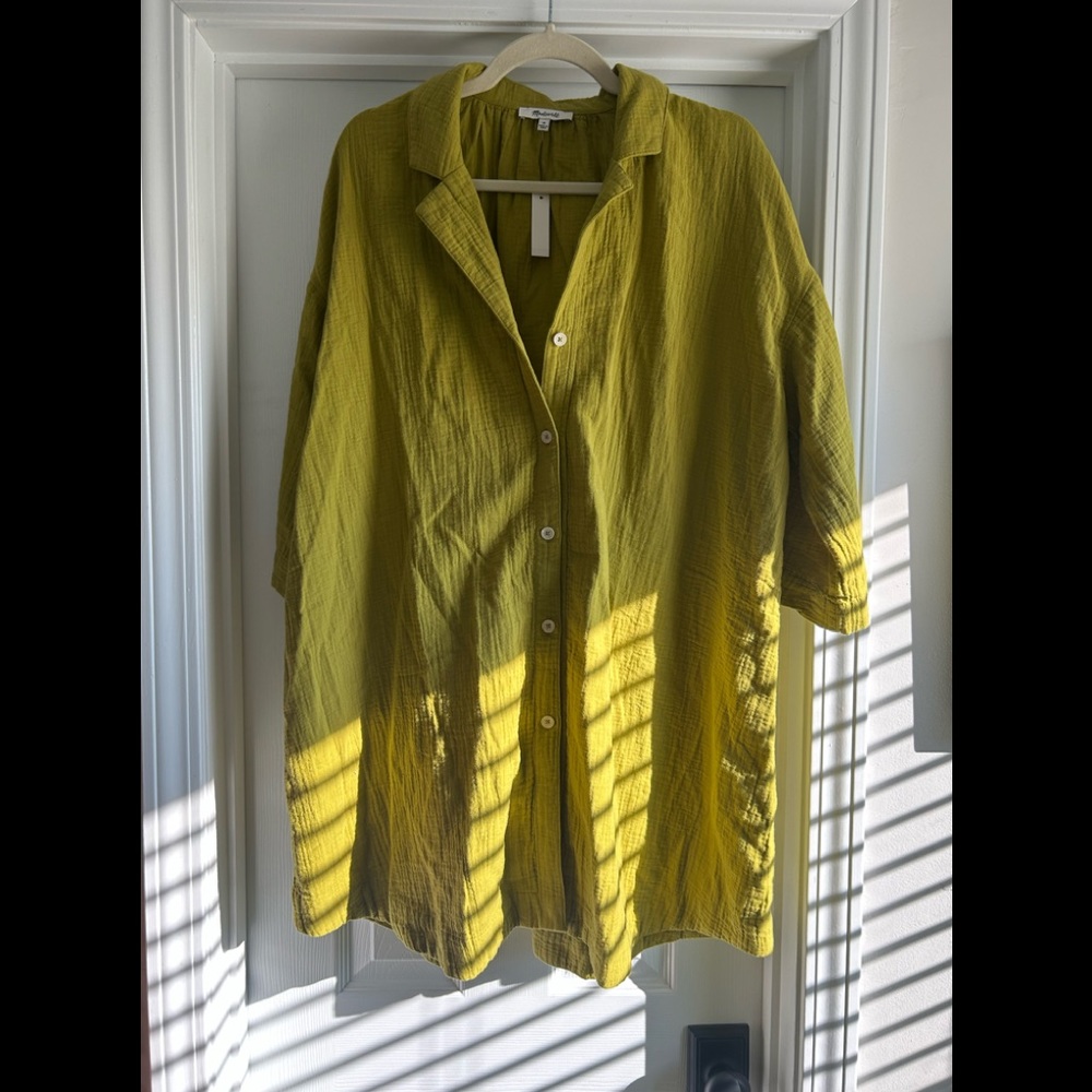Madewell Lightspun Cover-Up Mini Shirtdress NWT